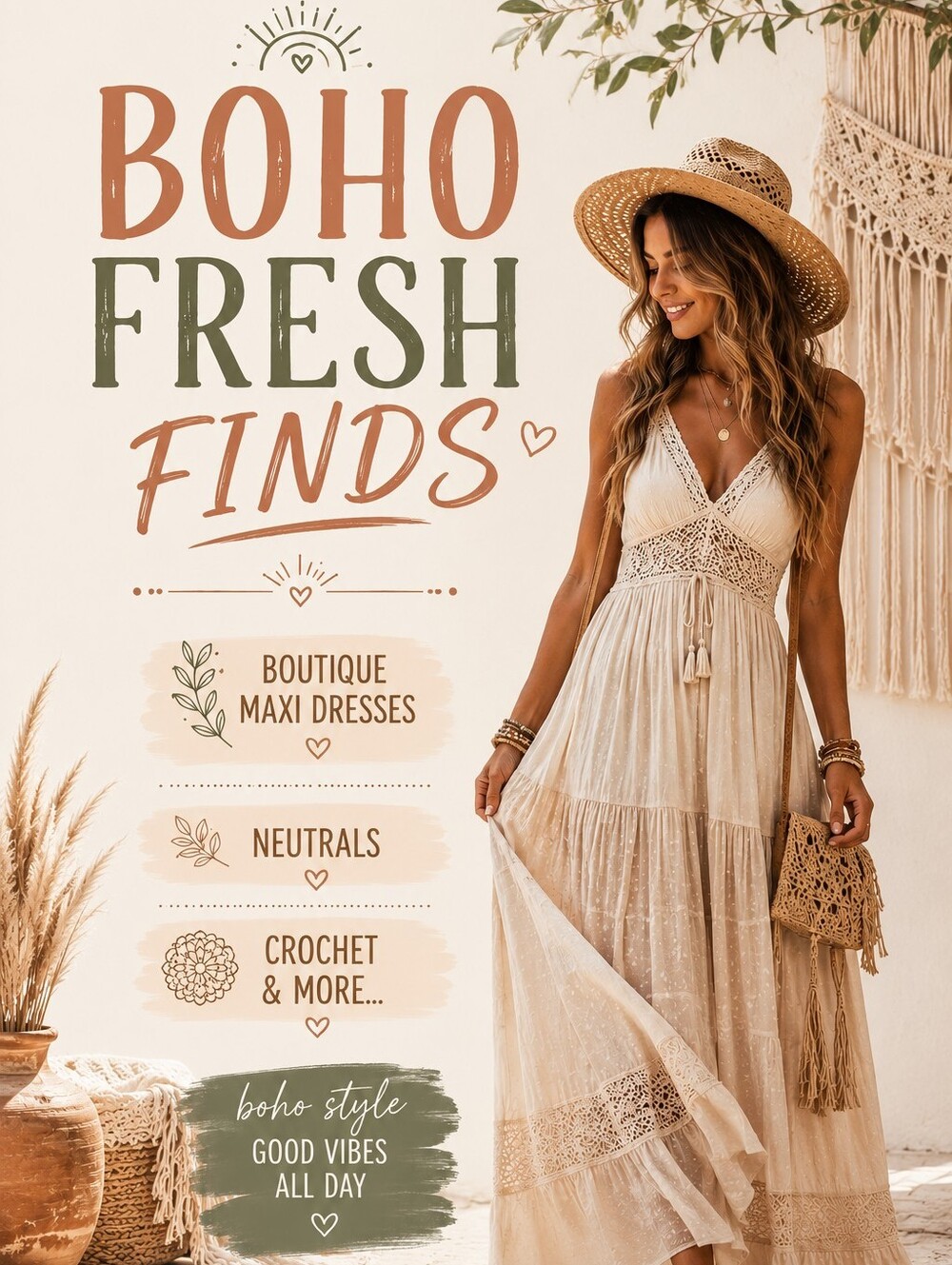 ⛵️BOHO FRESH FINDS,MAXI BOUTIQUE DRESSES,CROCHET,NEUTRALS & MORE⛵️